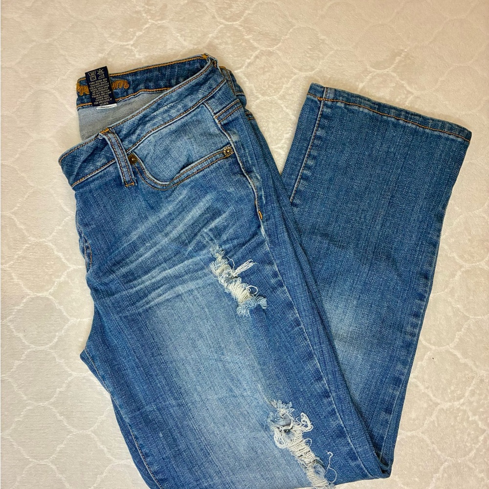 Stylish Blue Straight Leg Women Jeans